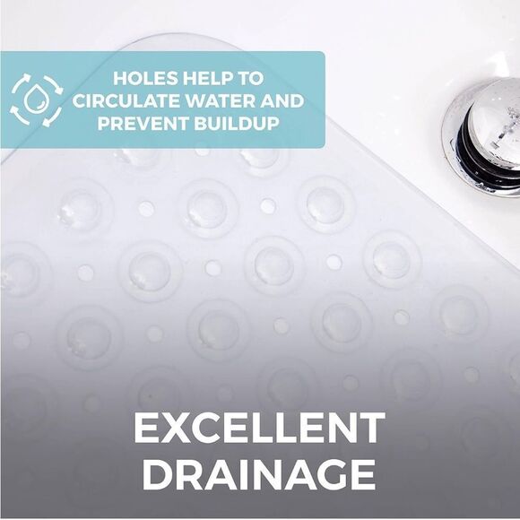 Ultra Strong Grip Long Bath Tub Floor Mats with Suction Cup Grips and Dr… - Picture 9 of 9